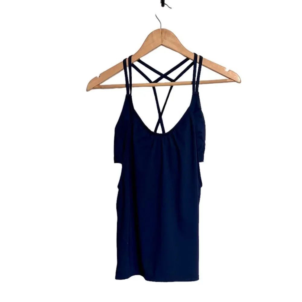 Athleta Blousy Tankini Black Size Small
